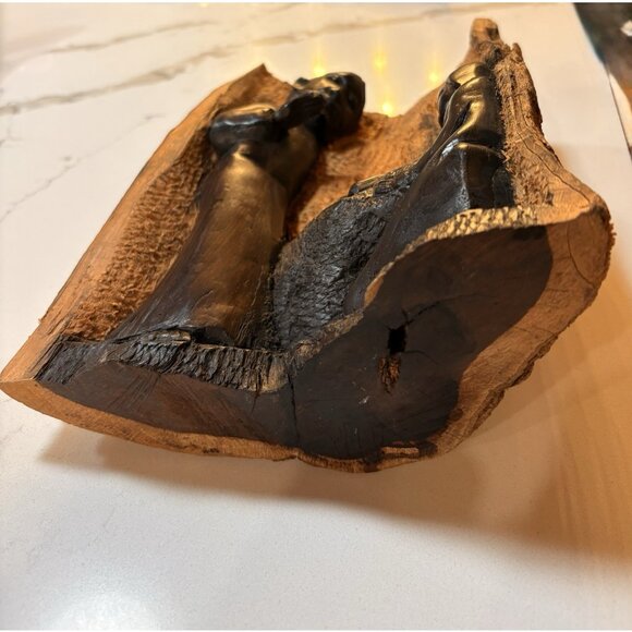 African Wooden Hand Carved Holy Family Makonde Ebony Sculpture Nativity 10x8” - Picture 6 of 9